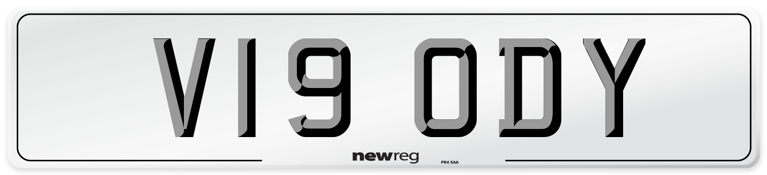 V19 ODY Number Plate from New Reg